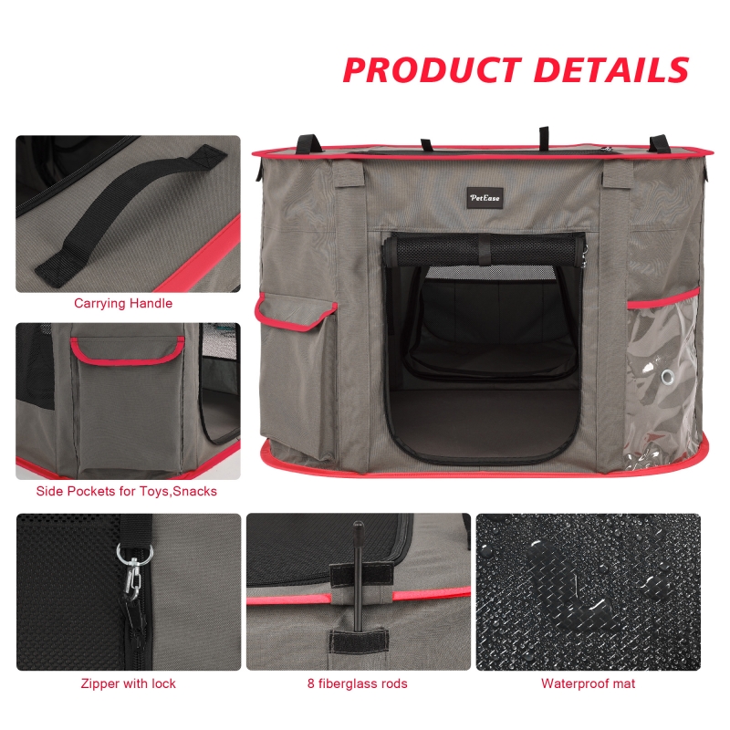 Multiple-Purpose Cat Playpen, Foldable Pet Kennel,Great for Indoor and Outdoor Use, Cat Tent with a Private Bathroom