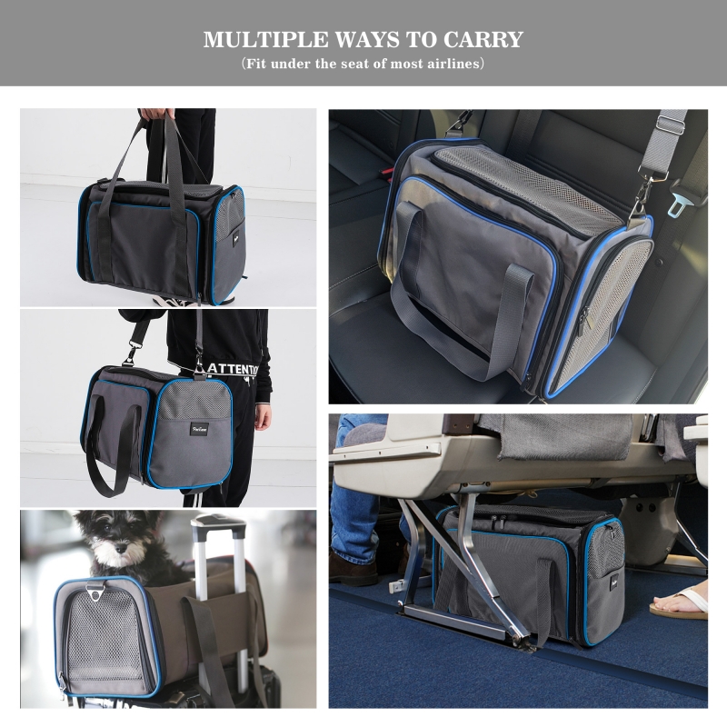Airline Approved Cat Carrier Dog Carrier,Soft Sided Collapsible Pet Travel Carrier,Travel Bag with Pad