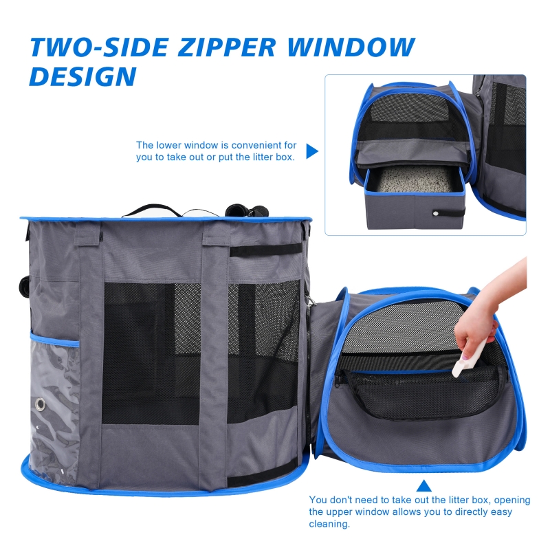 Multiple-Purpose Cat Playpen, Foldable Pet Kennel,Great for Indoor and Outdoor Use, Cat Tent with a Private Bathroom