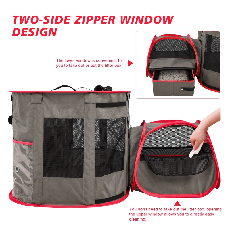 Multiple-Purpose Cat Playpen, Foldable Pet Kennel,Great for Indoor and Outdoor Use, Cat Tent with a Private Bathroom