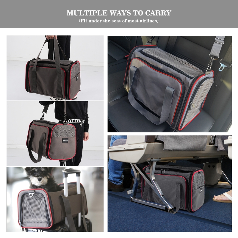 Airline Approved Cat Carrier Dog Carrier,Soft Sided Collapsible Pet Travel Carrier,Travel Bag with Pad