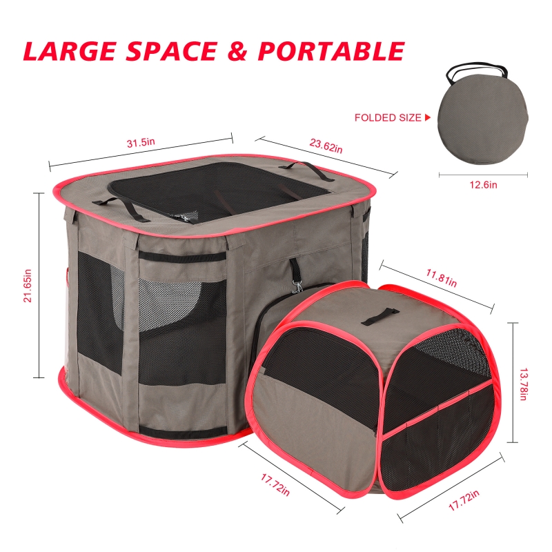 Multiple-Purpose Cat Playpen, Foldable Pet Kennel,Great for Indoor and Outdoor Use, Cat Tent with a Private Bathroom