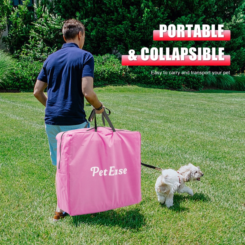 Portable Double Dog Cat Crate,Twin Compartment Cat Show House Cat Condo,Cat Travel Carrier Cages with Litter Box Water Bottle Mat and hamock,Two Room Cat Enclosure Playpen