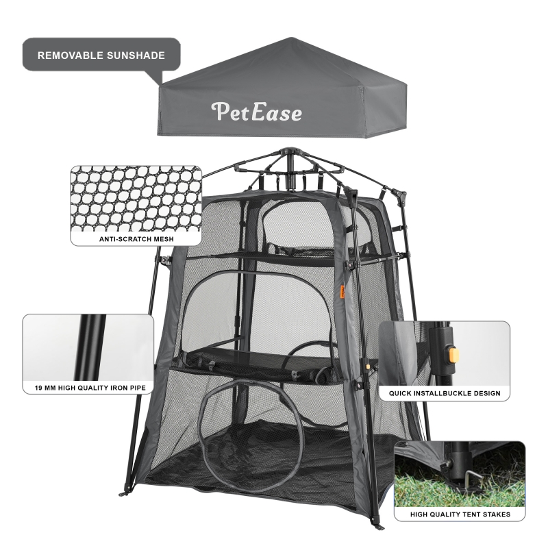 Cat Tower Tent,Outdoor Patio Cat Enclosures with Breathable Mesh,Indoor Playpen Portable Exercise Tent