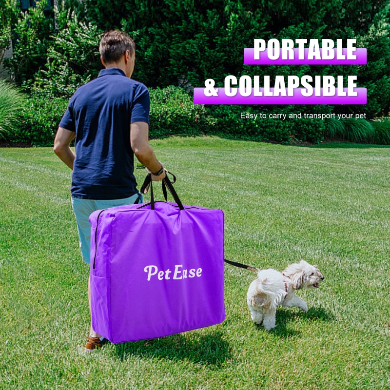 Portable Double Dog Cat Crate,Twin Compartment Cat Show House Cat Condo,Cat Travel Carrier Cages with Litter Box Water Bottle Mat and hamock,Two Room Cat Enclosure Playpen