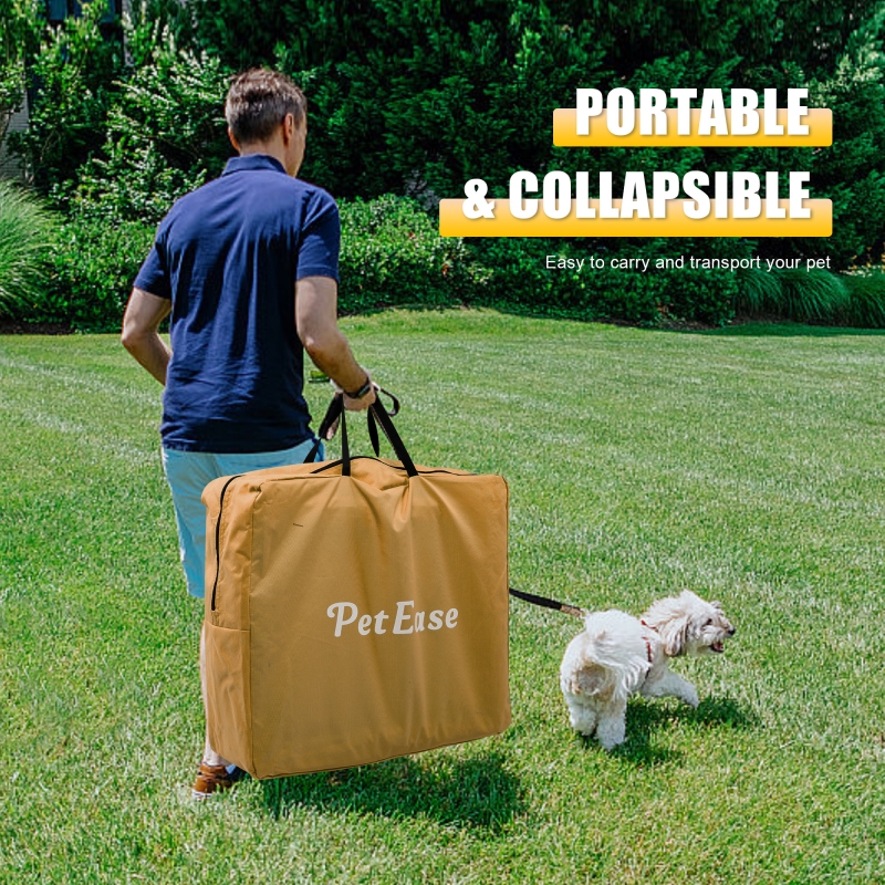 Portable Double Dog Cat Crate,Twin Compartment Cat Show House Cat Condo,Cat Travel Carrier Cages with Litter Box Water Bottle Mat and hamock,Two Room Cat Enclosure Playpen