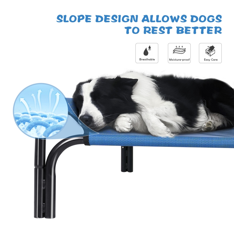 Large Cooling Elevated Dog Bed,Portable Dog Cot,with Washable Mesh and Powerful Anti-Slip Feet,Durable for Both Indoor and Outdoor Use