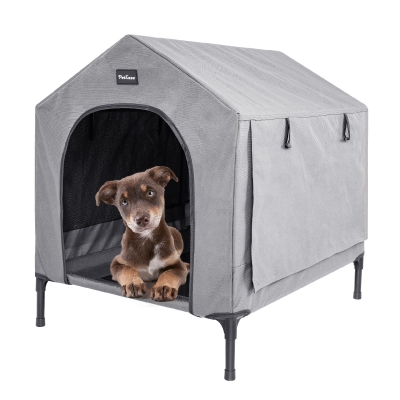 Small Dog House,Elevated Dog Bed with Removable Cover, Indoor & Outside Puppy Shelter Cot,Raised Dog Bed