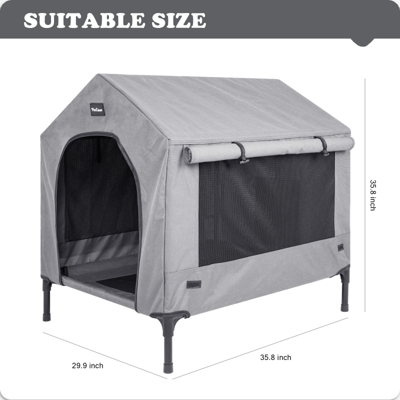 Medium Dog House,Elevated Dog Bed with Removable Cover, Indoor & Outside Puppy Shelter Cot,Raised Dog Bed