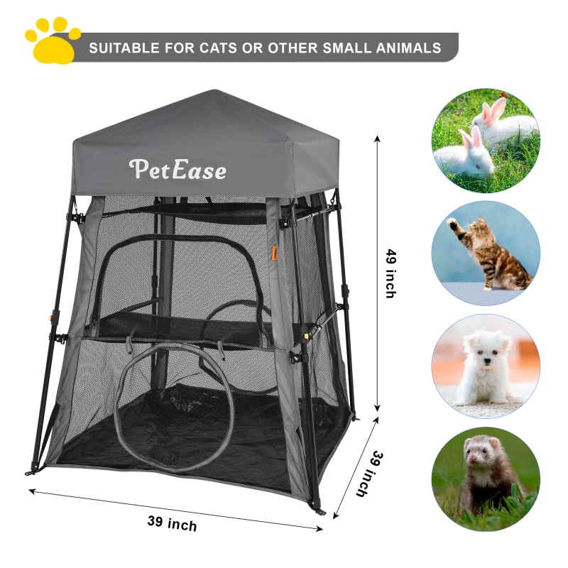 Cat Tower Tent,Outdoor Patio Cat Enclosures with Breathable Mesh,Indoor Playpen Portable Exercise Tent