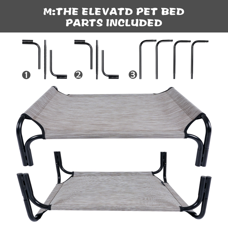 Medium Cooling Elevated Dog Bed,Portable Dog Cot,with Washable Mesh and Powerful Anti-Slip Feet,Durable for Both Indoor and Outdoor