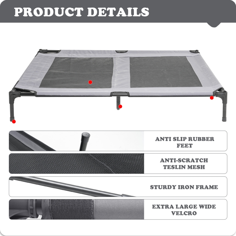 Large Dog House,Elevated Dog Bed with Removable Cover, Indoor & Outside Puppy Shelter Cot,Raised Dog Bed