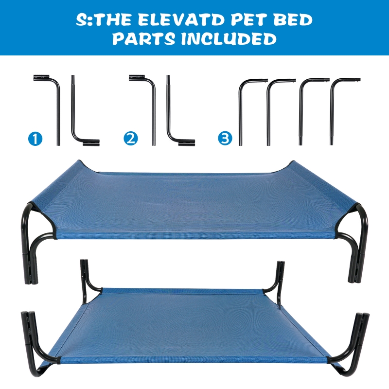 Small Cooling Elevated Dog Bed,Portable Dog Cot,with Washable Mesh and Powerful Anti-Slip Feet,Durable for Both Indoor and Outdoor Use