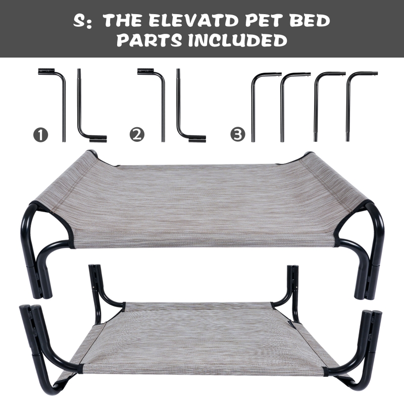 Small Cooling Elevated Dog Bed,Portable Dog Cot,with Washable Mesh and Powerful Anti-Slip Feet,Durable for Both Indoor and Outdoor Use